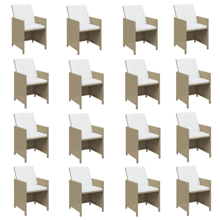 Set mobilier de grădină cu perne, 21 piese, bej, poliratan - WALTI WALTI