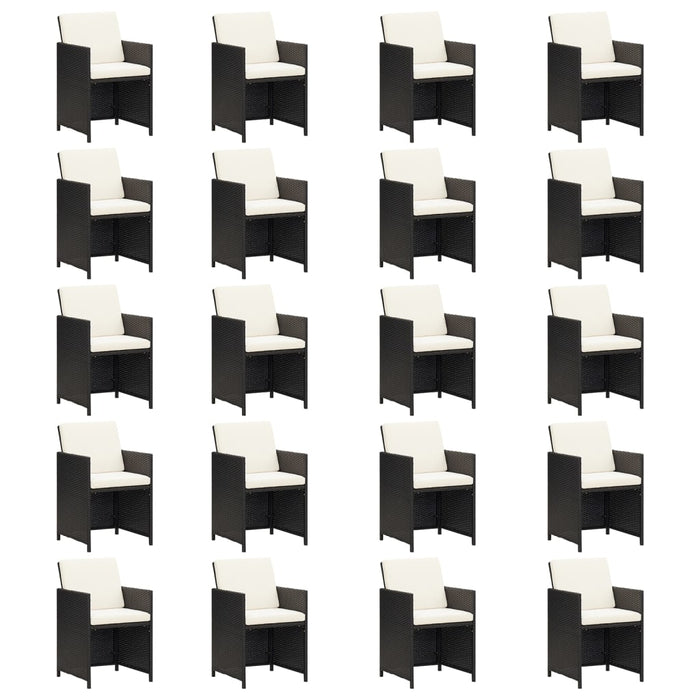 Set mobilier de grădină cu perne, 21 piese, negru, poliratan - WALTI WALTI