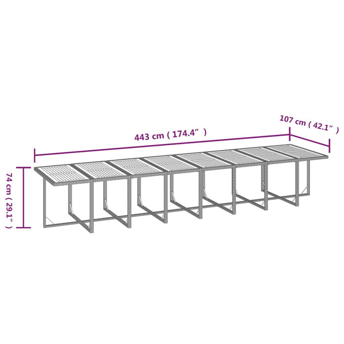 Set mobilier de grădină cu perne, 21 piese, negru, poliratan - WALTI WALTI