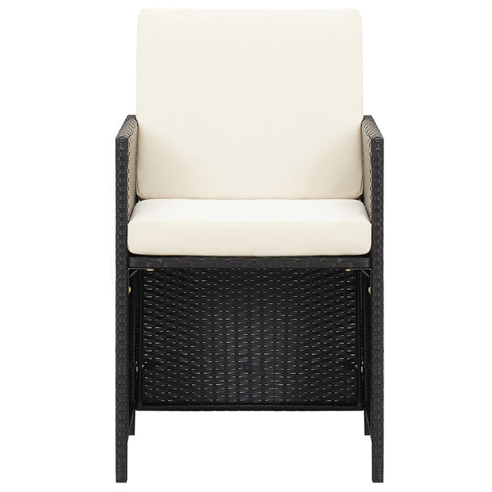 Set mobilier de grădină cu perne, 21 piese, negru, poliratan WALTI