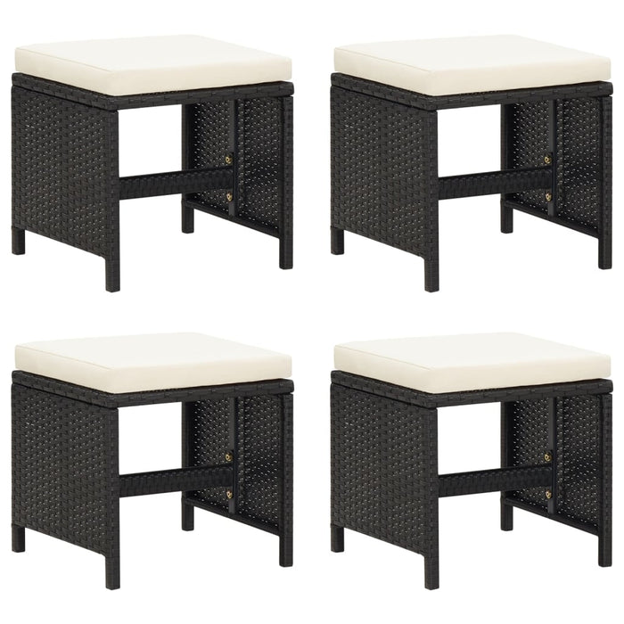 Set mobilier de grădină cu perne, 21 piese, negru, poliratan WALTI