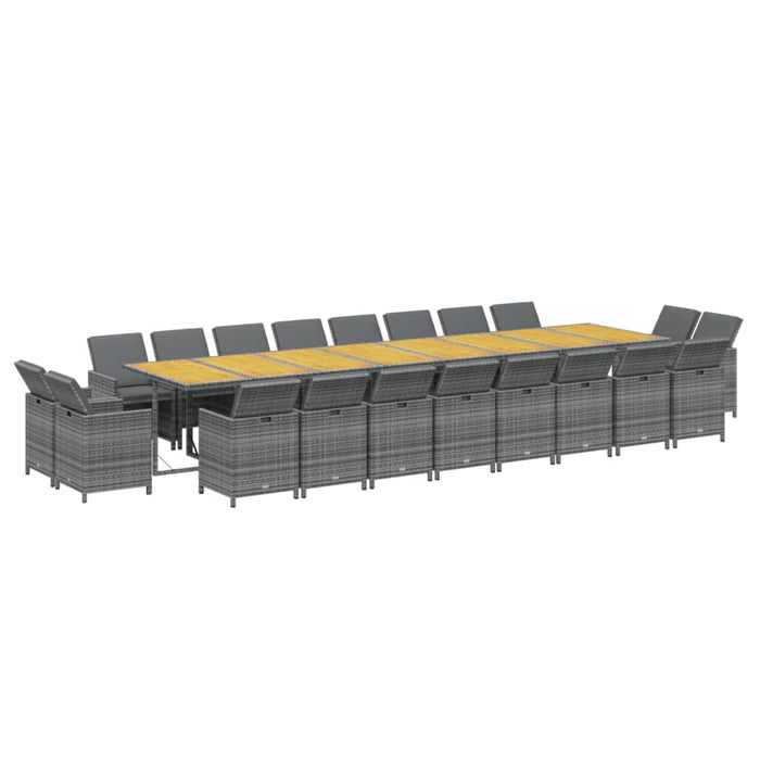 Set mobilier de grădină cu perne, 21 piese, gri, poliratan - WALTI WALTI