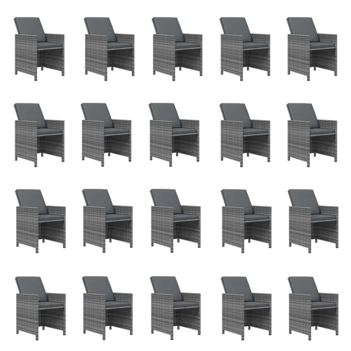 Set mobilier de grădină cu perne, 21 piese, gri, poliratan - WALTI WALTI