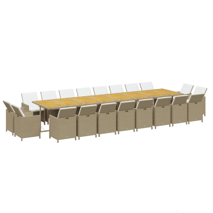 Set mobilier de grădină cu perne, 21 piese, bej, poliratan - WALTI WALTI