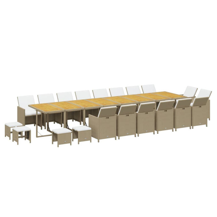 Set mobilier de grădină cu perne, 21 piese, bej, poliratan - WALTI WALTI