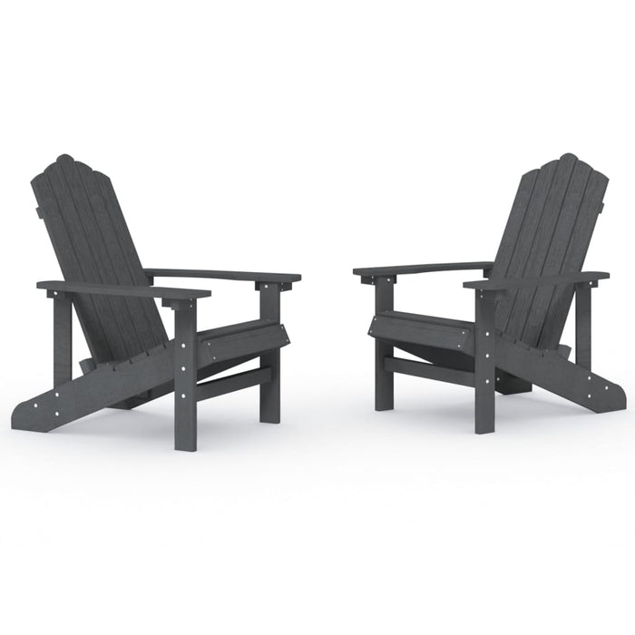 Scaune de grădină Adirondack,2 buc., antracit,HDPE - WALTI WALTI