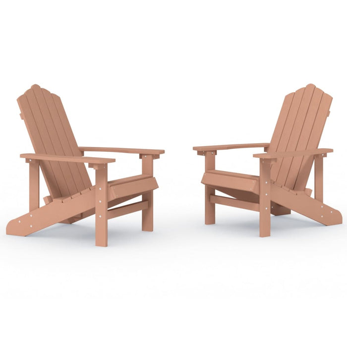 Scaune de grădină Adirondack,2 buc., maro,HDPE - WALTI WALTI