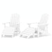 Scaune de grădină Adirondack cu taburete, 2 buc., alb, HDPE - WALTI WALTI