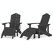 Scaune de grădină Adirondack cu taburete, 2 buc., antracit,HDPE - WALTI WALTI