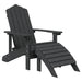Scaune de grădină Adirondack cu taburete, 2 buc., antracit,HDPE - WALTI WALTI