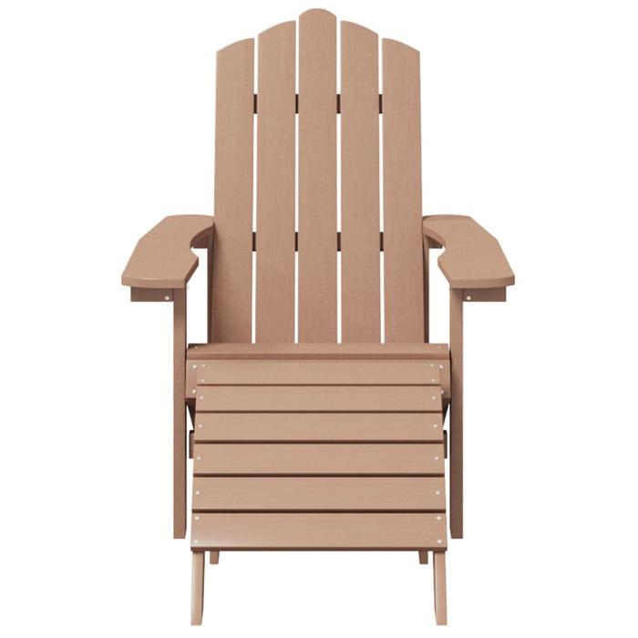 Scaune de grădină Adirondack cu taburete, 2 buc., maro, HDPE - WALTI WALTI