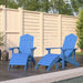 Scaune de grădină Adirondack/taburete,2 buc,albastru marin,HDPE - WALTI WALTI
