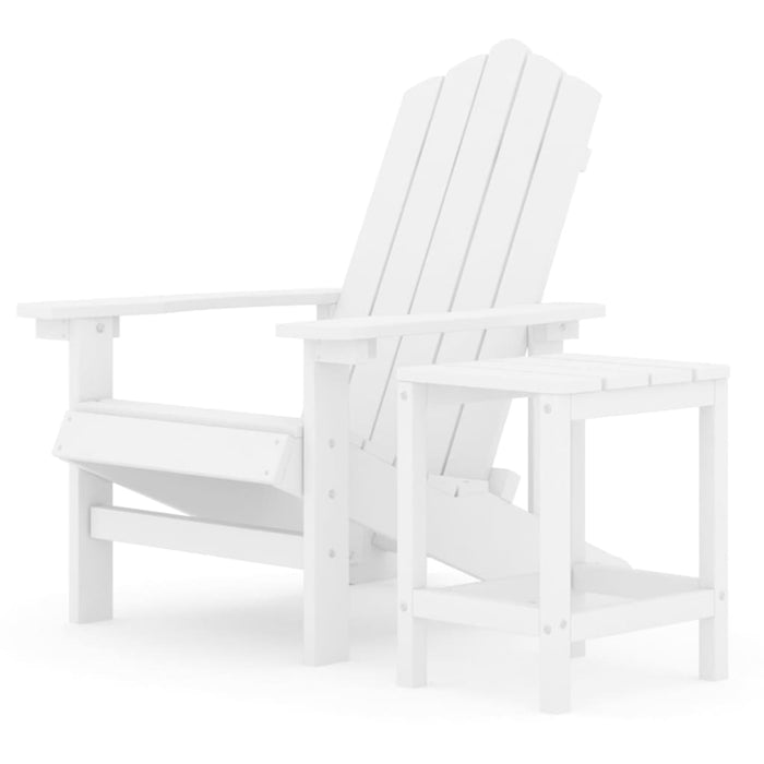 Scaun de grădină Adirondack cu masă, alb, HDPE - WALTI WALTI