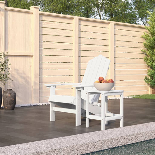 Scaun de grădină Adirondack cu masă, alb, HDPE - WALTI WALTI