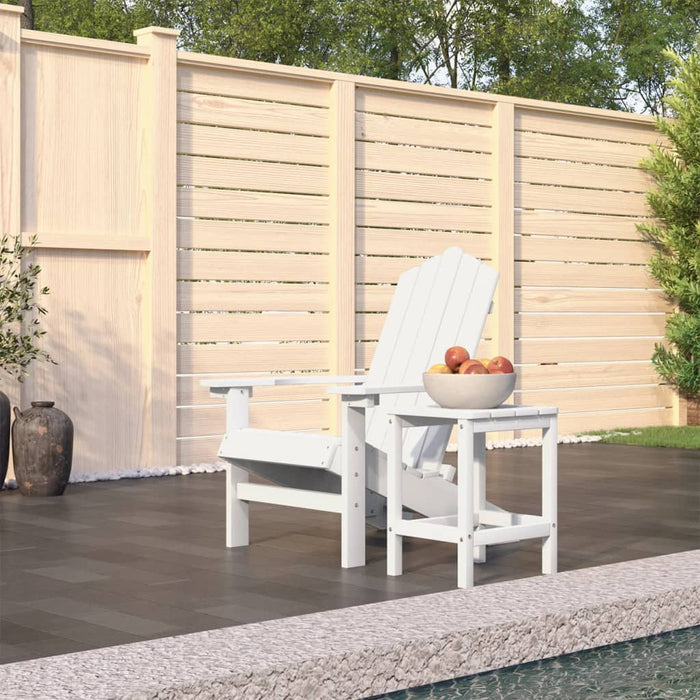 Scaun de grădină Adirondack cu masă, alb, HDPE - WALTI WALTI