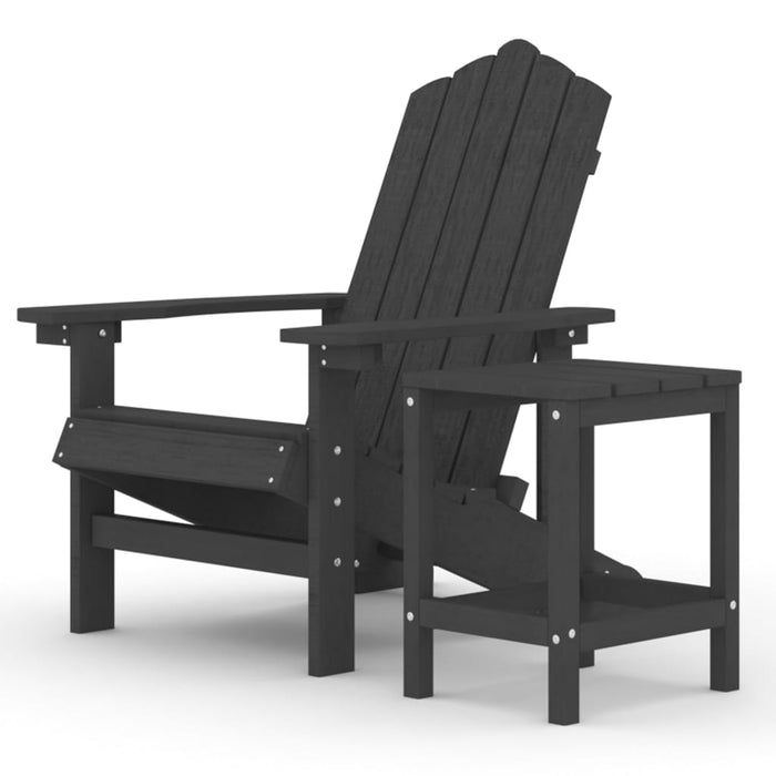 Scaun de grădină Adirondack cu masă, antracit, HDPE - WALTI WALTI