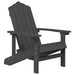 Scaun de grădină Adirondack cu masă, antracit, HDPE - WALTI WALTI
