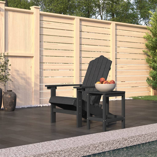 Scaun de grădină Adirondack cu masă, antracit, HDPE - WALTI WALTI