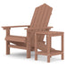 Scaun de grădină Adirondack cu masă, maro, HDPE - WALTI WALTI