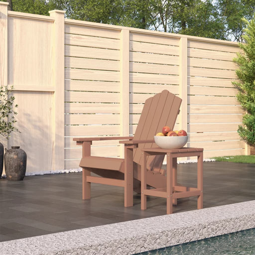 Scaun de grădină Adirondack cu masă, maro, HDPE - WALTI WALTI