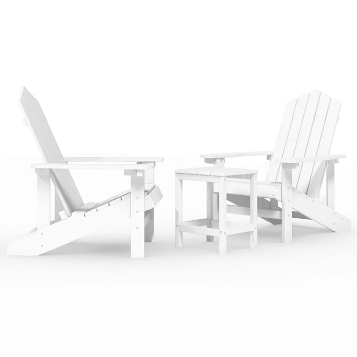 Scaune de grădină Adirondack cu masă, alb, HDPE - WALTI WALTI