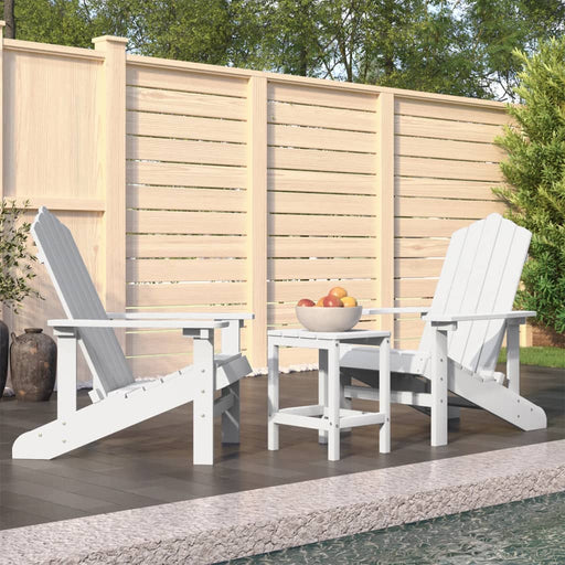 Scaune de grădină Adirondack cu masă, alb, HDPE - WALTI WALTI