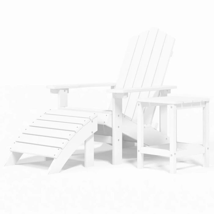 Scaun de grădină Adirondack cu masă și taburet, alb, HDPE - WALTI WALTI