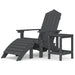 Scaun de grădină Adirondack cu masă și taburet, antracit, HDPE - WALTI WALTI