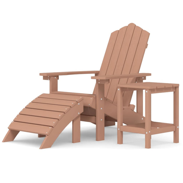 Scaun de grădină Adirondack cu masă și taburet, maro, HDPE - WALTI WALTI