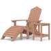 Scaun de grădină Adirondack cu masă și taburet, maro, HDPE - WALTI WALTI