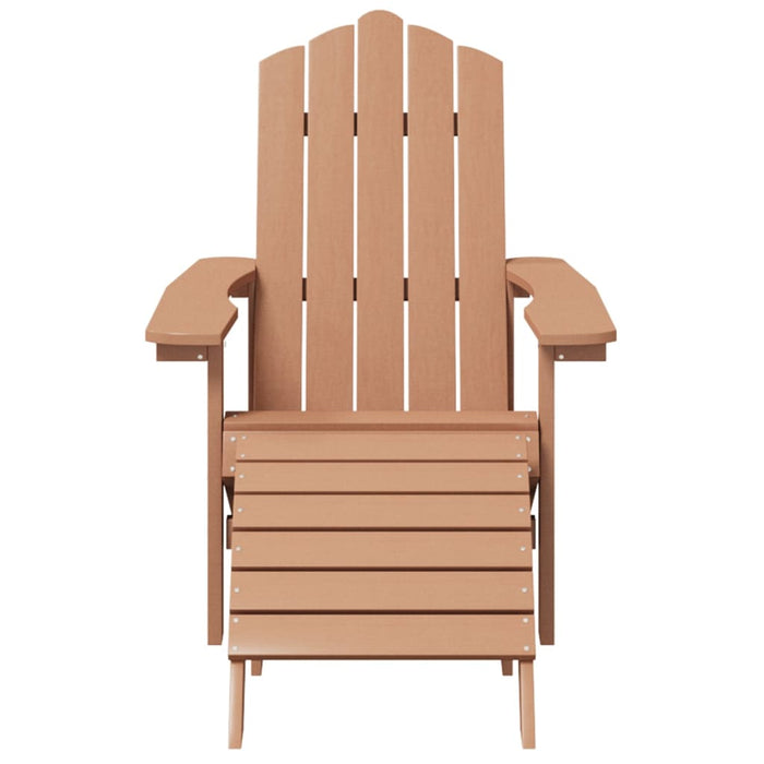 Scaun de grădină Adirondack cu masă și taburet, maro, HDPE - WALTI WALTI