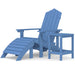 Scaun grădină Adirondack cu masă, taburet, albastru marin, HDPE - WALTI WALTI