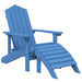 Scaun grădină Adirondack cu masă, taburet, albastru marin, HDPE - WALTI WALTI