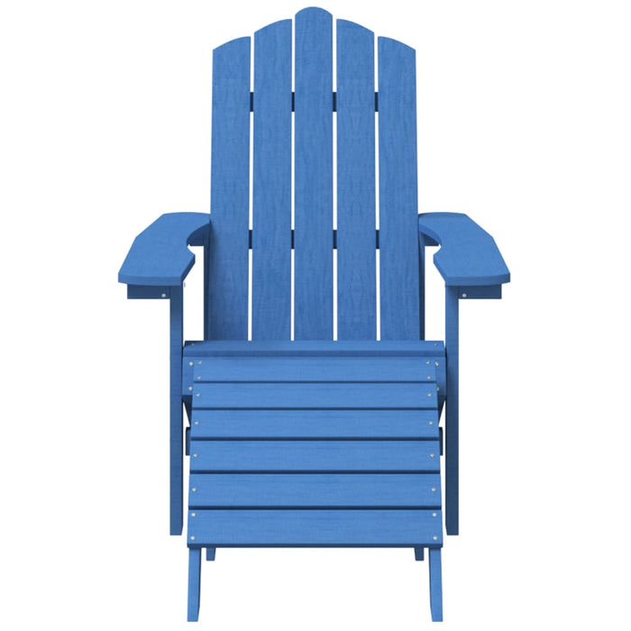 Scaun grădină Adirondack cu masă, taburet, albastru marin, HDPE - WALTI WALTI
