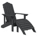 Scaune de grădină Adirondack cu taburet și masă, antracit, HDPE - WALTI WALTI