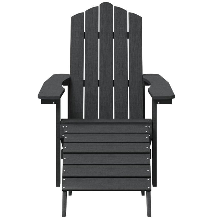 Scaune de grădină Adirondack cu taburet și masă, antracit, HDPE - WALTI WALTI