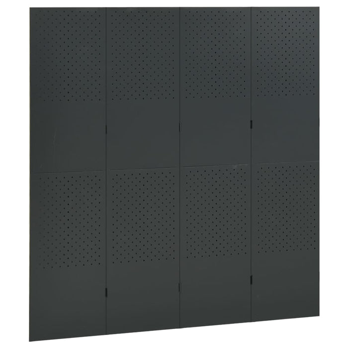 Paravane de cameră cu 4 panouri,2 buc.,antracit,160x180 cm,oțel WALTI