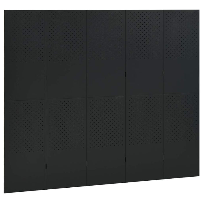 Paravane de cameră cu 5 panouri,2 buc., negru, 200x180 cm, oțel WALTI