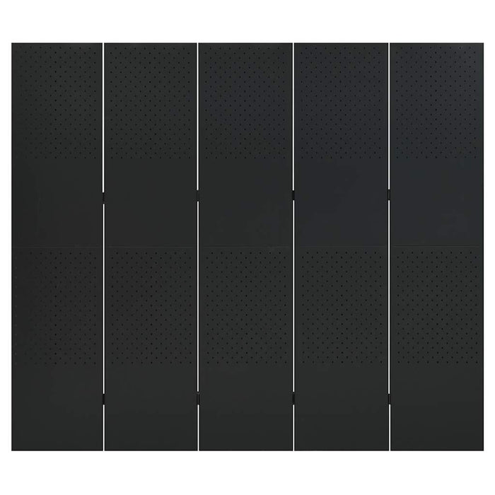 Paravane de cameră cu 5 panouri,2 buc., negru, 200x180 cm, oțel WALTI