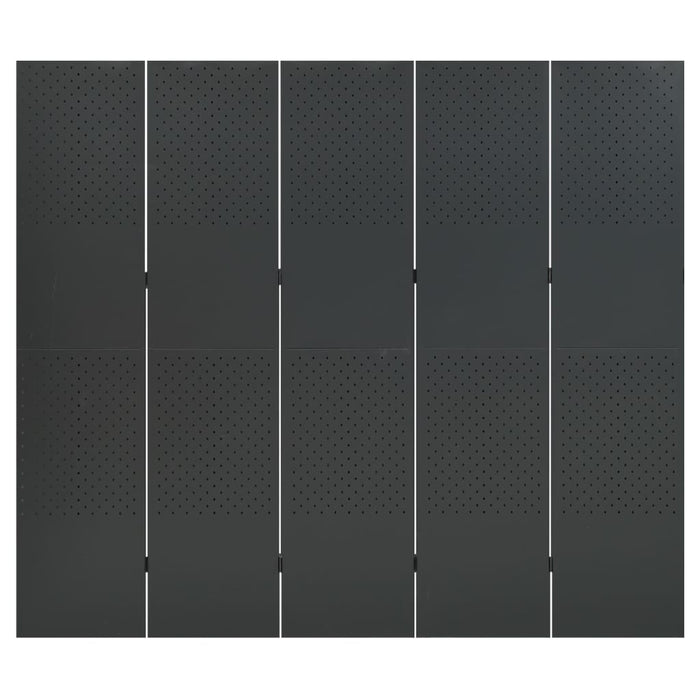 Paravane de cameră cu 5 panouri, 2 buc. antracit 200x180cm oțel WALTI