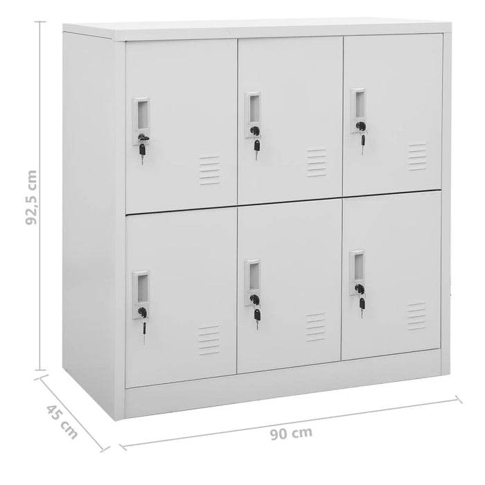 Dulapuri vestiar 5 buc. gri deschis 90x45x92,5 cm oțel WALTI