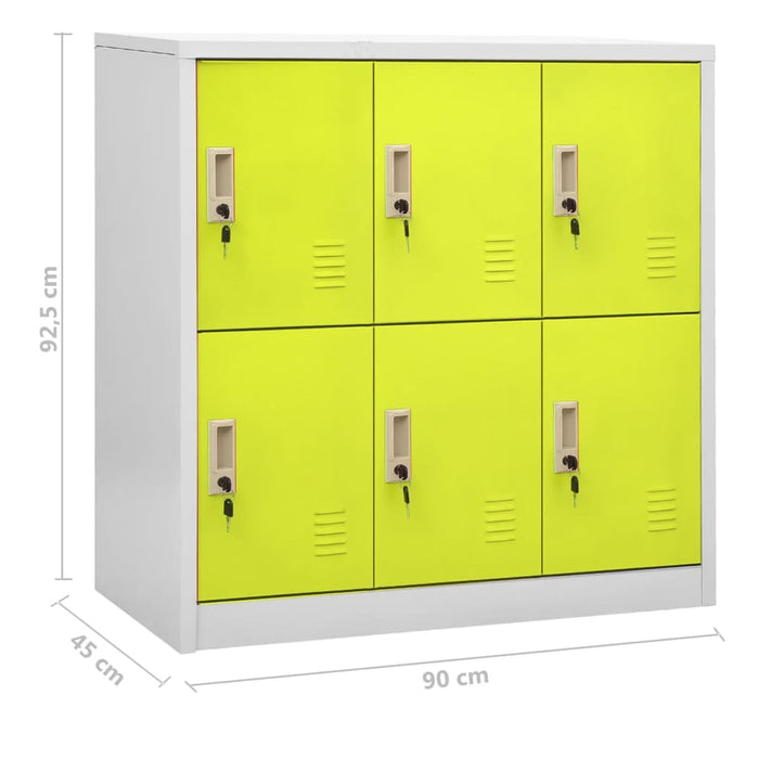 Dulapuri vestiar 5 buc. gri deschis și verde 90x45x92,5 cm oțel - WALTI WALTI