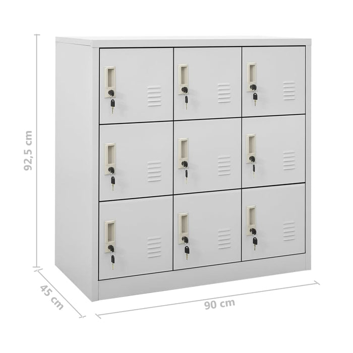 Dulapuri vestiar 5 buc. gri deschis 90x45x92,5 cm oțel - WALTI WALTI