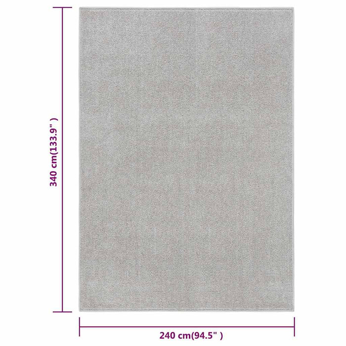 Covor cu fire scurte, gri deschis, 240x340 cm WALTI