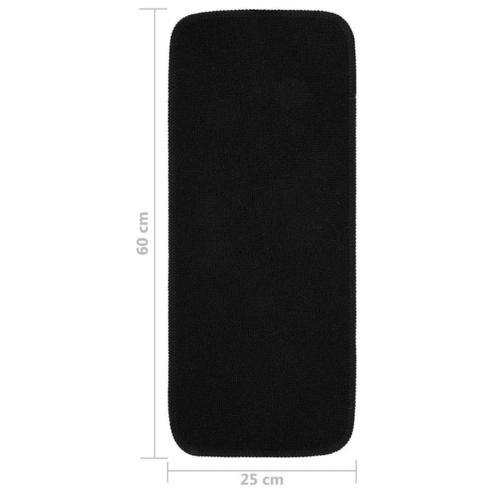 Covorașe de scări, 15 buc., negru, 60x25 cm, dreptunghiular - WALTI WALTI