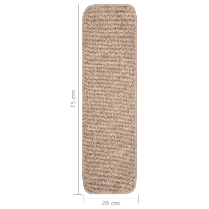 Covorașe de scări, 15 buc., bej, 75x20 cm, dreptunghiular - WALTI WALTI
