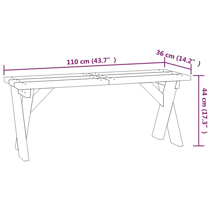 Bancă de grădină, 110 cm, lemn de pin tratat WALTI