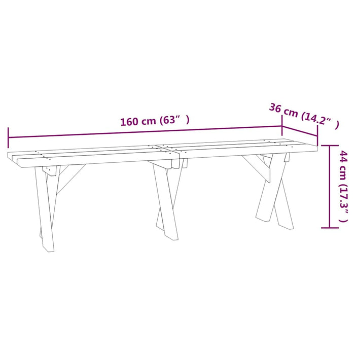 Bancă de grădină, 160 cm, lemn de pin tratat WALTI