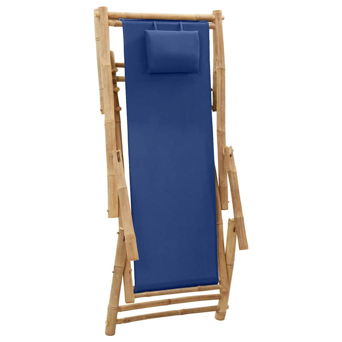 Scaun pliabil, bleumarin, bambus și pânză - WALTI WALTI