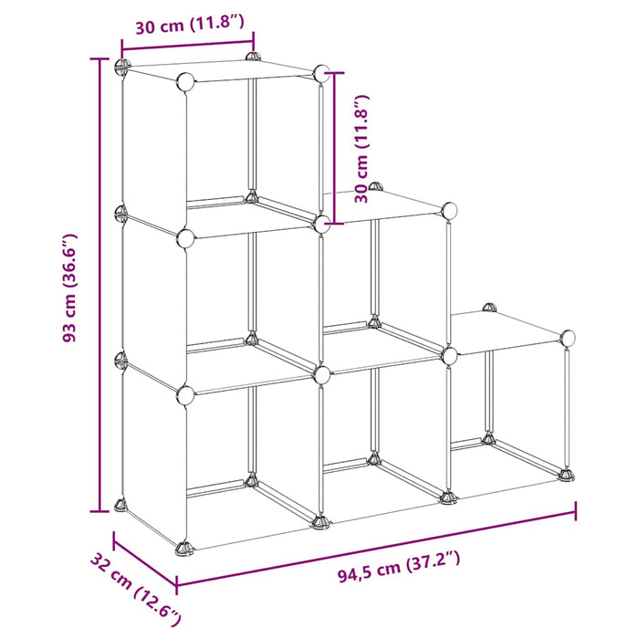 Organizator cub de depozitare, 6 cuburi, negru, PP - WALTI WALTI